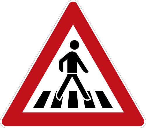 Fußgängerüberweg – Aufstellung links