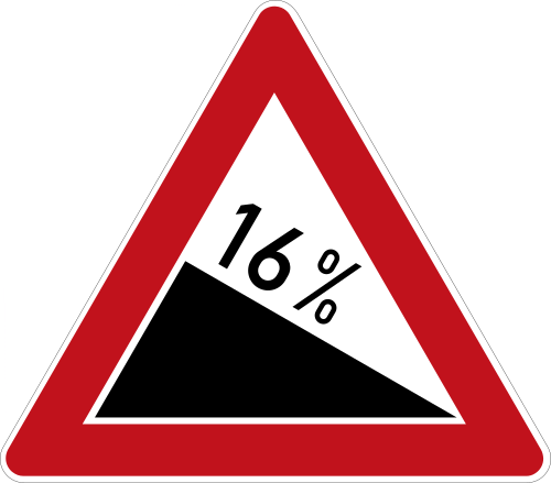 Gefälle 16 %
