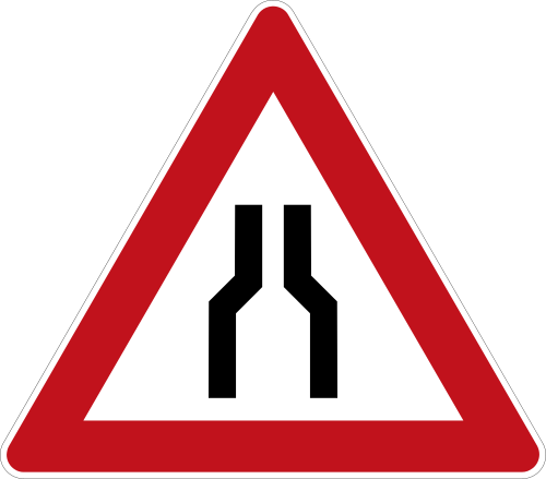 Verengte Fahrbahn