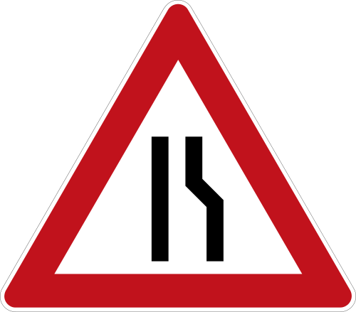 Einseitig verengte Fahrbahn – Verengung rechts