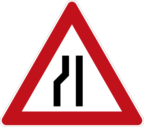 Einseitig verengte Fahrbahn – Verengung links