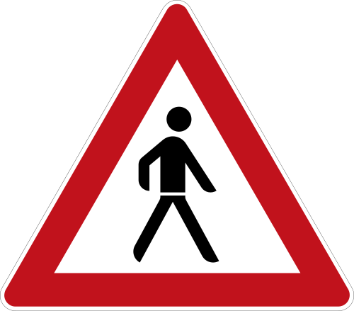 Fußgänger – Aufstellung links