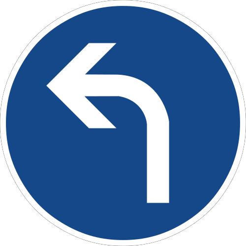 Vorgeschriebene Fahrtrichtung – links