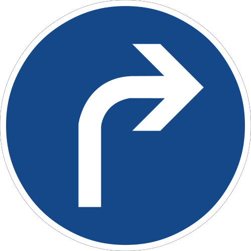 Vorgeschriebene Fahrtrichtung – rechts