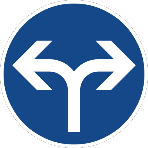 Vorgeschriebene Fahrtrichtung – rechts oder links