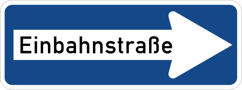 Einbahnstraße – rechtsweisend
