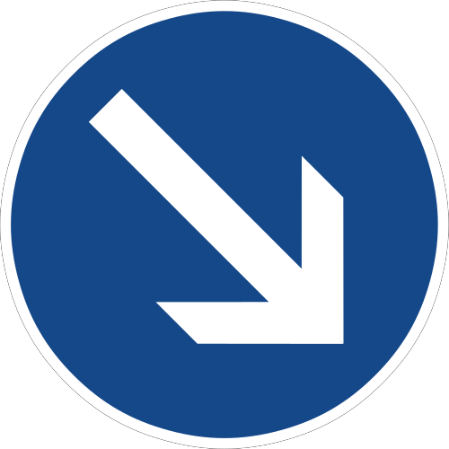 Vorgeschriebene Vorbeifahrt – rechts vorbei