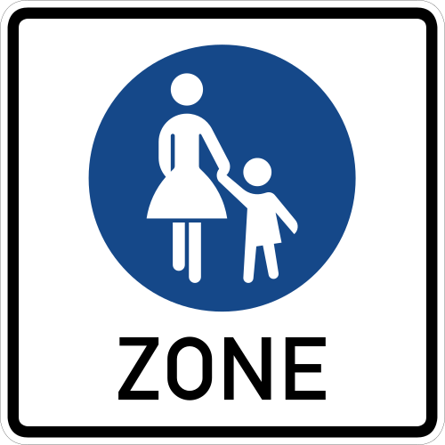 Beginn einer Fußgängerzone