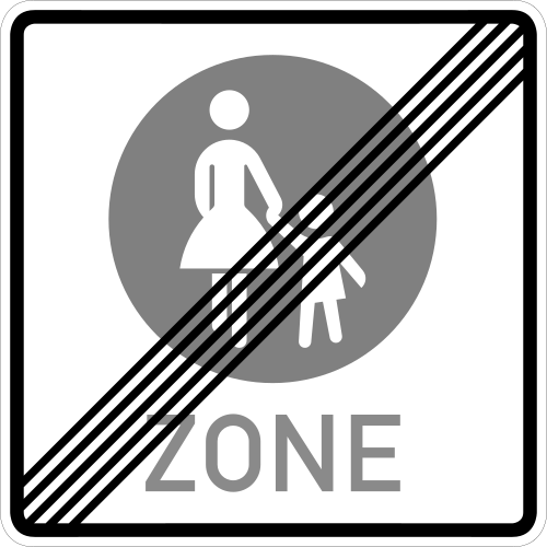 Ende einer Fußgängerzone
