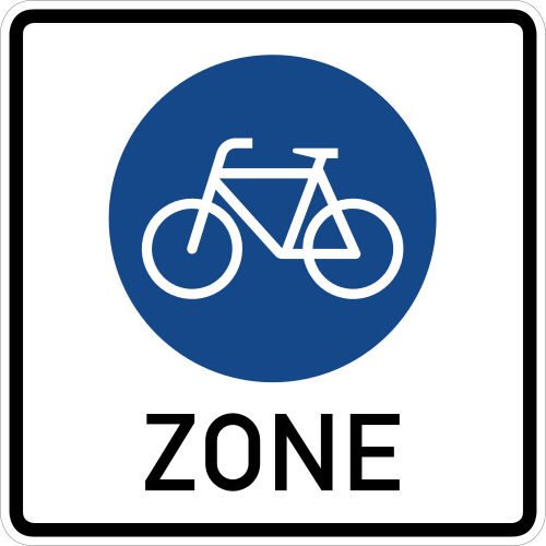 Beginn einer Fahrradzone