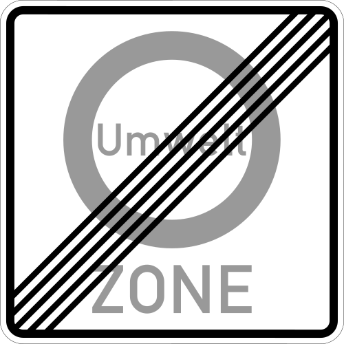 Ende eines Verkehrs­verbots zur Vermin­derung schädlicher Luftverunreinigungen in einer Zone