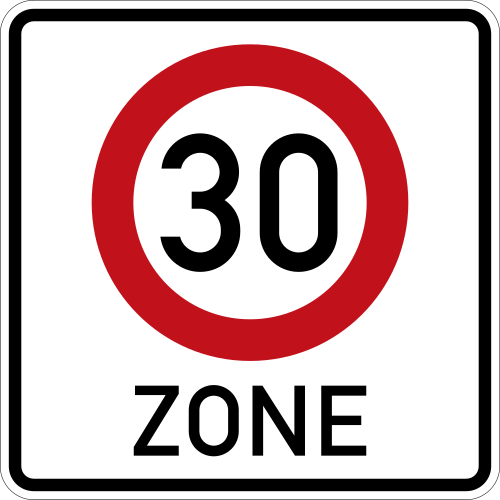 Beginn einer Tempo 30-Zone