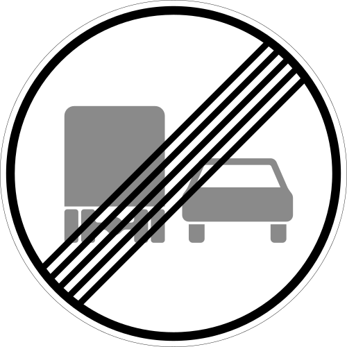 Ende des Überholverbotes für Kraftfahrzeuge über 3,5 t