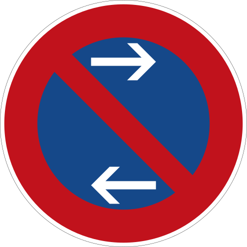 Eingeschränktes Haltverbot (Mitte), Aufstellung links