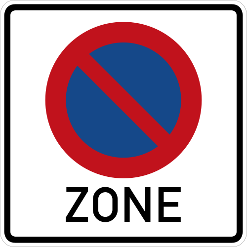 Beginn eines eingeschränkten Haltverbotes für eine Zone