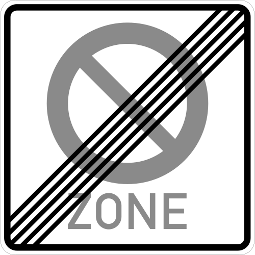Ende eines eingeschränkten Haltverbotes für eine Zone