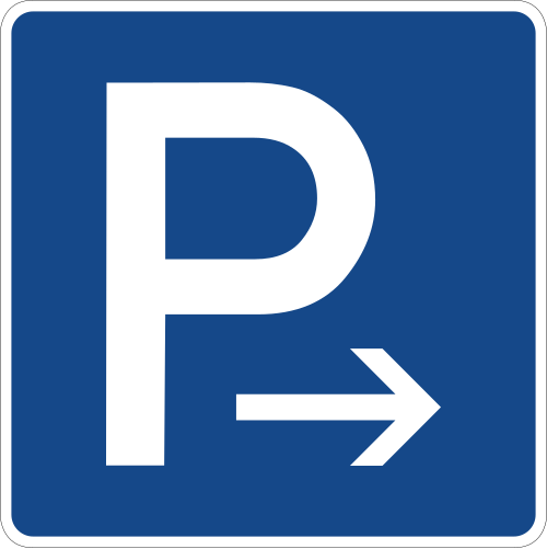 Parken, Ende (Aufstellung rechts) oder Anfang (Aufstellung links)