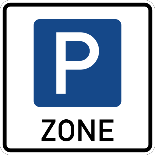 Beginn einer Parkraum­bewirtschaftungszone