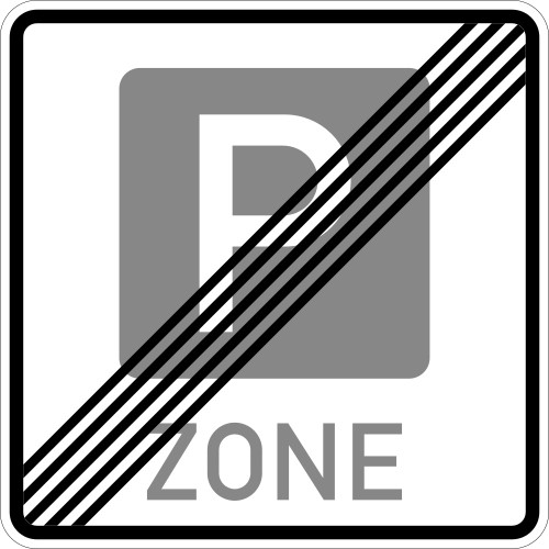 Ende einer Parkraum­bewirtschaftungszone
