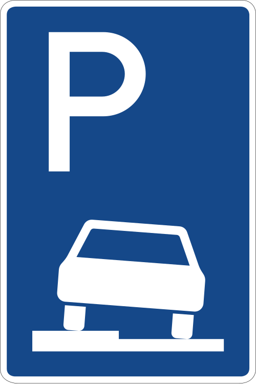 Parken auf Gehwegen – halb in Fahrtrichtung links