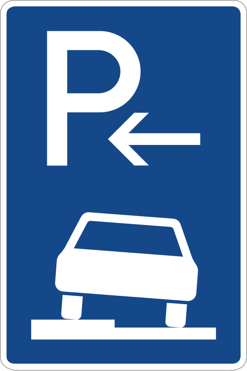 Parken auf Gehwegen – halb in Fahrtrichtung links, Ende