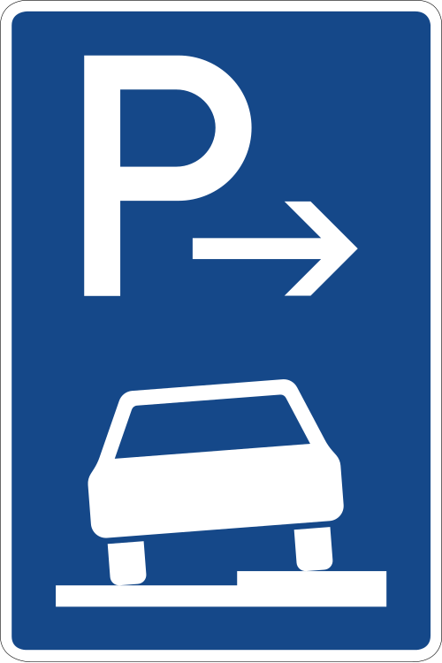 Parken auf Gehwegen – halb in Fahrtrichtung rechts, Ende