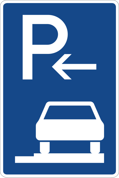Parken auf Gehwegen – ganz in Fahrtrichtung rechts Anfang