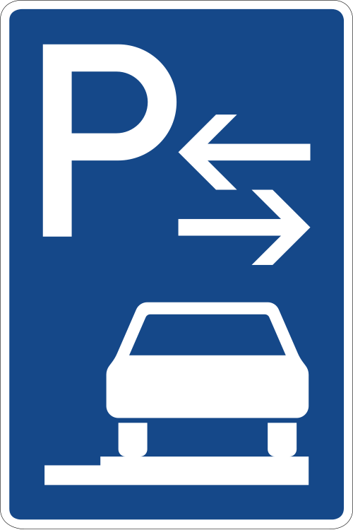 Parken auf Gehwegen – ganz in Fahrtrichtung rechts, Mitte