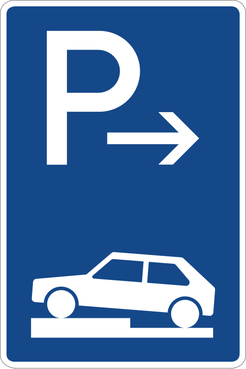 Parken auf Gehwegen – halb quer zur Fahrtrichtung links, Ende