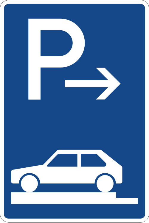 Parken auf Gehwegen – ganz quer zur Fahrtrichtung links, Anfang
