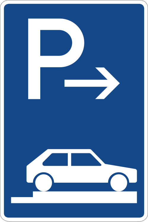 Parken auf Gehwegen – ganz quer zur Fahrtrichtung rechts, Ende