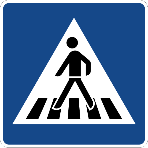 Fußgängerüberweg, Aufstellung rechts