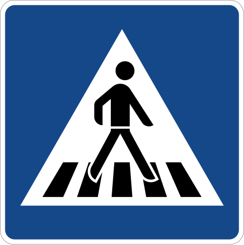 Fußgängerüberweg, Aufstellung links