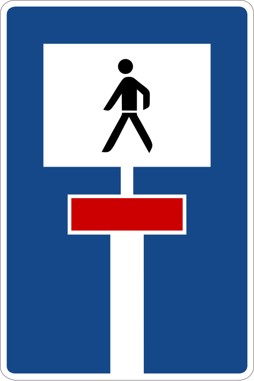 Sackgasse; für Fußgänger durchlässige Sackgasse