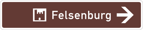 Touristischer Hinweis als Wegweiser – Wegweiser rechtsweisend; neues Zeichen