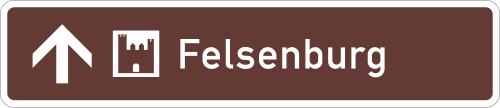 Touristischer Hinweis als Wegweiser – Vor-/ Wegweiser geradeaus