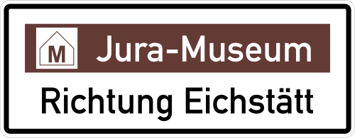 Touristischer Hinweis mit Bezugsziel – Variante „Richtung“