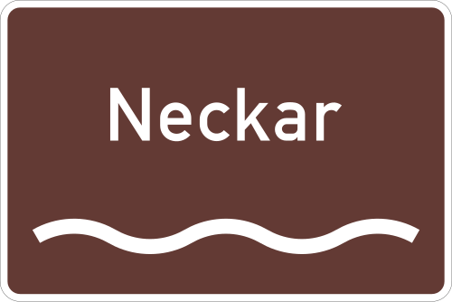 Touristischer Hinweis Fluss oder Kanal