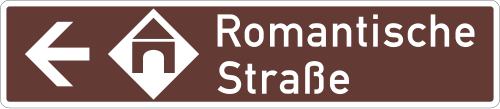 Touristische Route, Wegweiser linksweisend