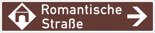 Touristische Route, Wegweiser rechtsweisend