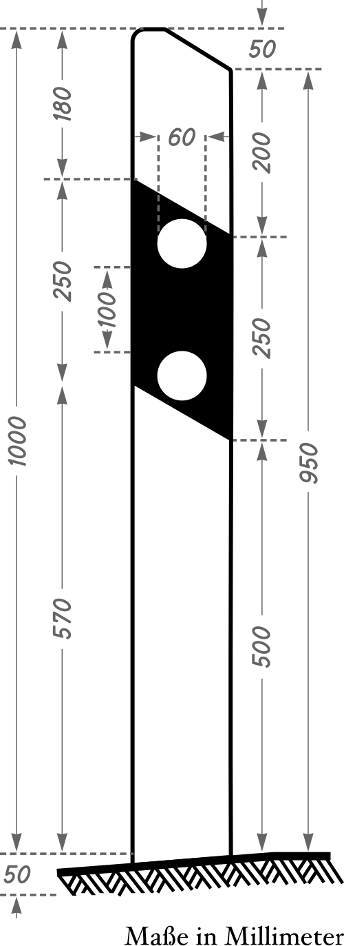 Leitpfosten links