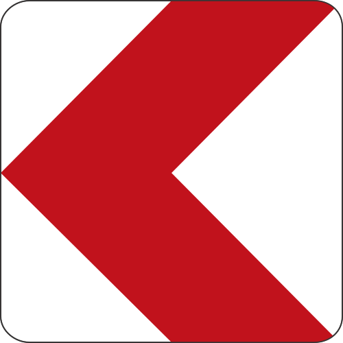 Richtungstafel in Kurven (Aufstellung rechts); 500 × 500 mm