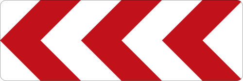 Richtungstafel in Kurven (Aufstellung rechts); 500 × 1500 mm