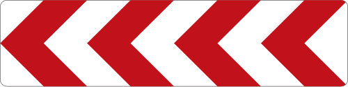 Richtungstafel in Kurven (Aufstellung rechts); 500 × 2000 mm