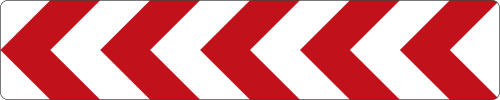 Richtungstafel in Kurven (Aufstellung rechts); 500 × 2500 mm