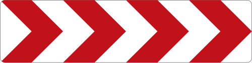 Richtungstafel in Kurven (Aufstellung links); 500 × 2000 mm