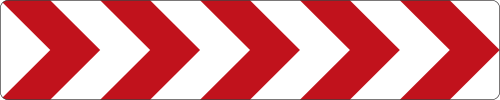 Richtungstafel in Kurven (Aufstellung links); 500 × 2500 mm